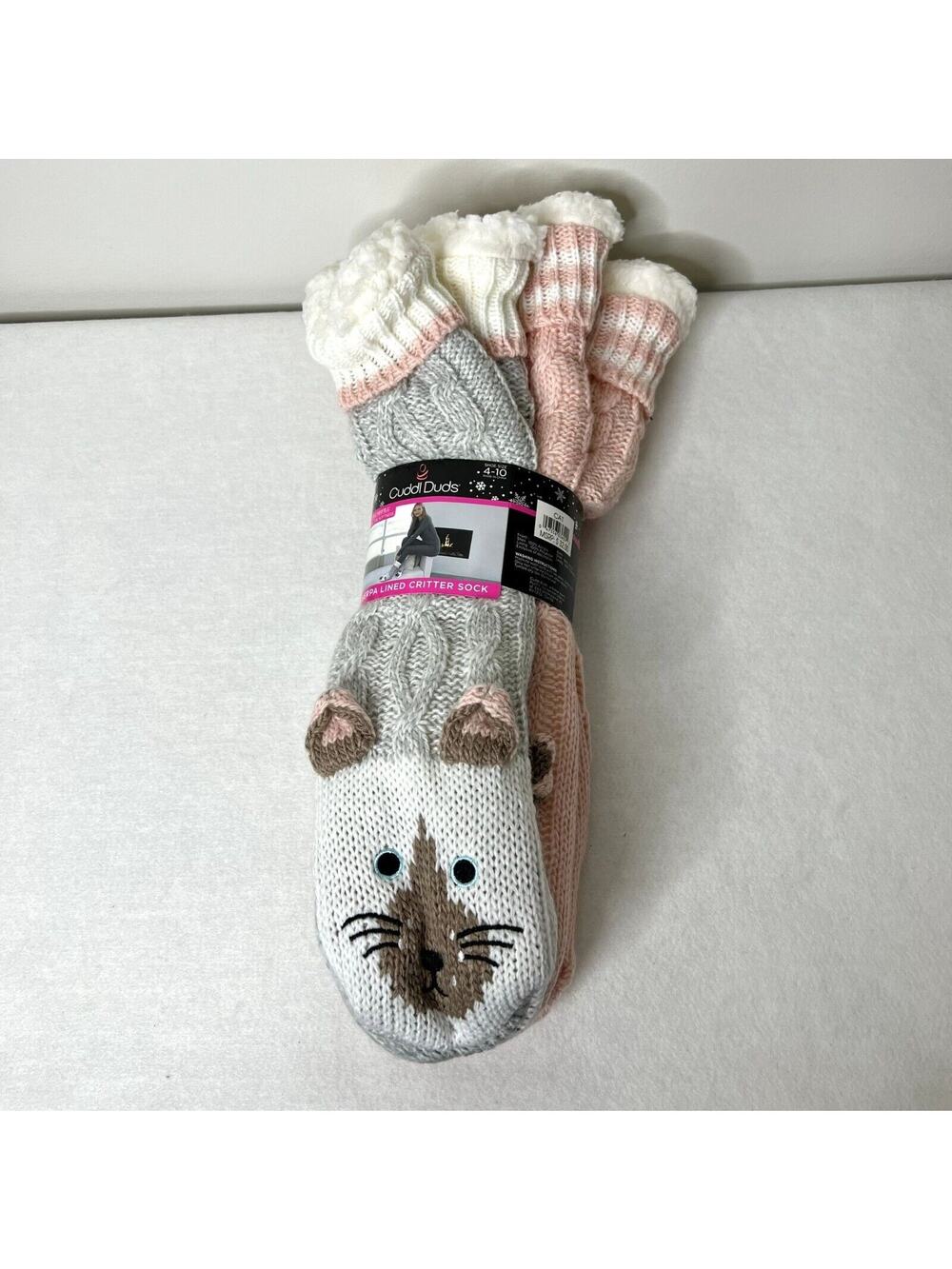 Cuddl Duds Sherpa Lined Critter Socks
